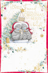 Me to You Tatty Teddy Christmas Card To A Lovely Friend, Two Tatty Teddy Bears Sharing Mugs In The Snow, 6 x 9 Inches - Official Collection