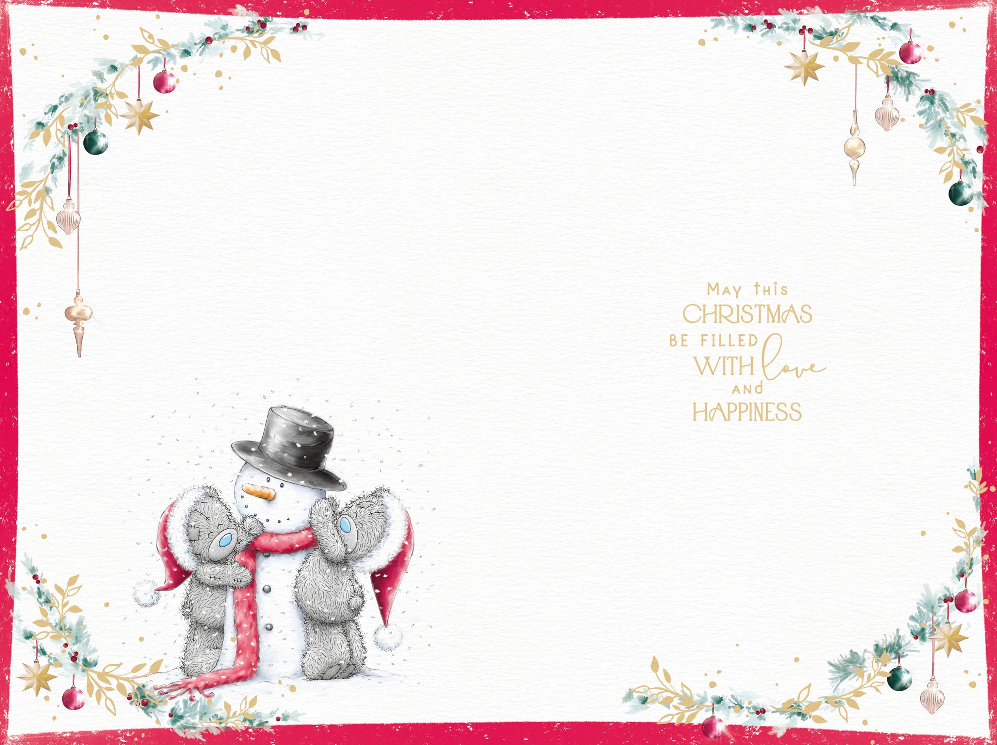 Me to You Tatty Teddy Christmas Card To Special Friends, Two Tatty Teddy Bears Dancing Together In The Snow, 6 x 9 Inches - Official Collection