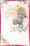 Me to You Tatty Teddy Christmas Card To A Special Auntie, Tatty Teddy Balancing A Plate Of Mince Pies, 6 x 9 Inches - Official Collection