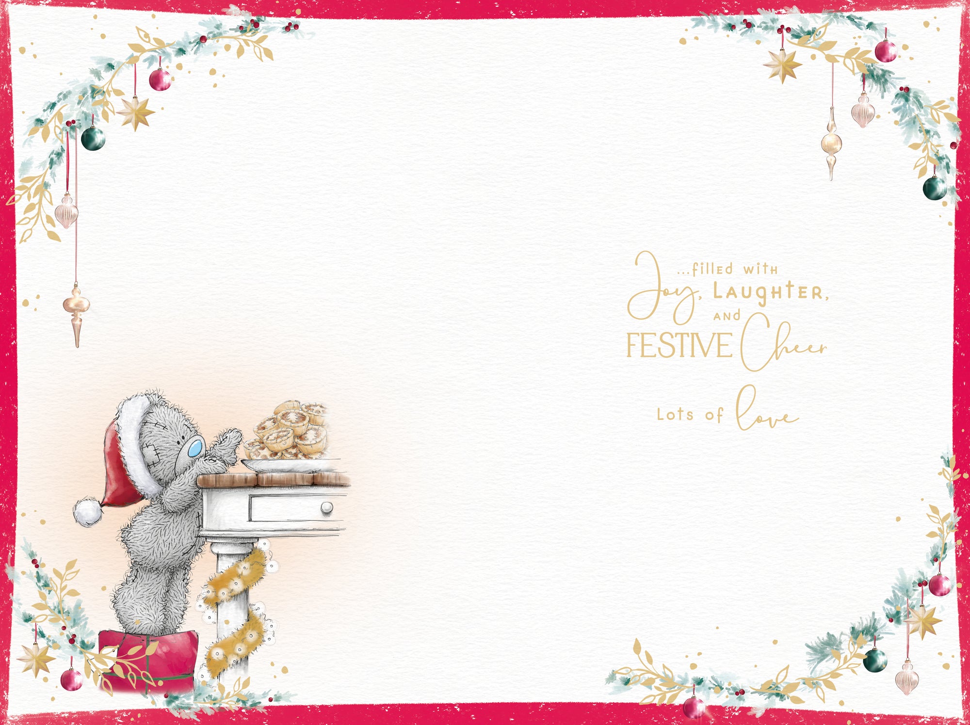 Me to You Tatty Teddy Christmas Card To A Special Auntie, Tatty Teddy Balancing A Plate Of Mince Pies, 6 x 9 Inches - Official Collection