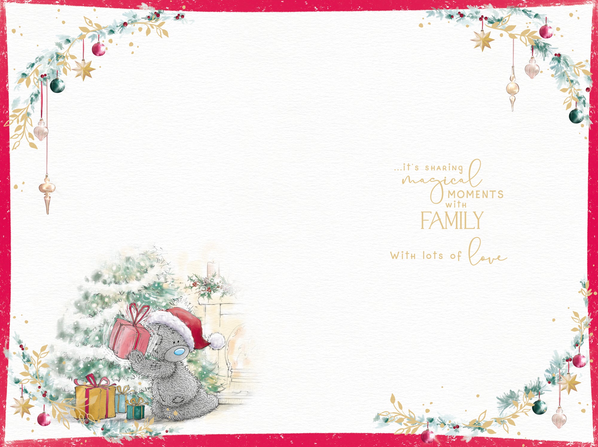 Me to You Tatty Teddy Christmas Card To A Lovely Daughter, Tatty Teddy Opening A Christmas Present, 6 x 9 Inches - Official Collection
