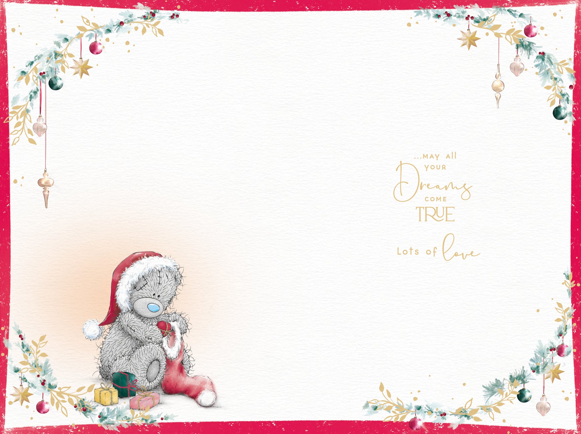 Me to You Tatty Teddy Christmas Card To A Wonderful Granddaughter, Tatty Teddy Carrying Festive Gift Bags, 6 x 9 Inches - Official Collection