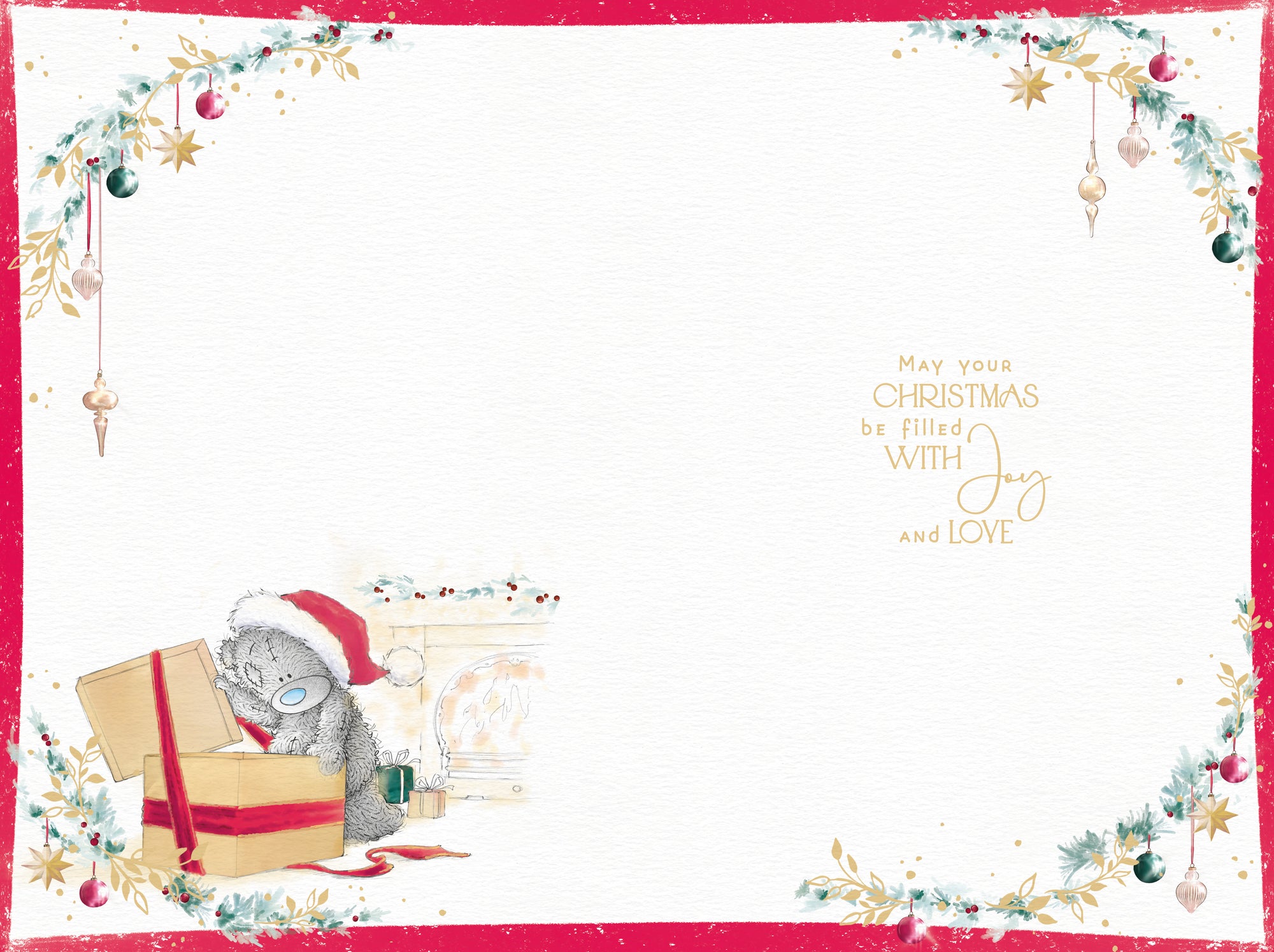 Me to You Tatty Teddy Christmas Card To A Wonderful Niece, Tatty Teddy Holding Up A Christmas Present, 6 x 9 Inches - Official Collection