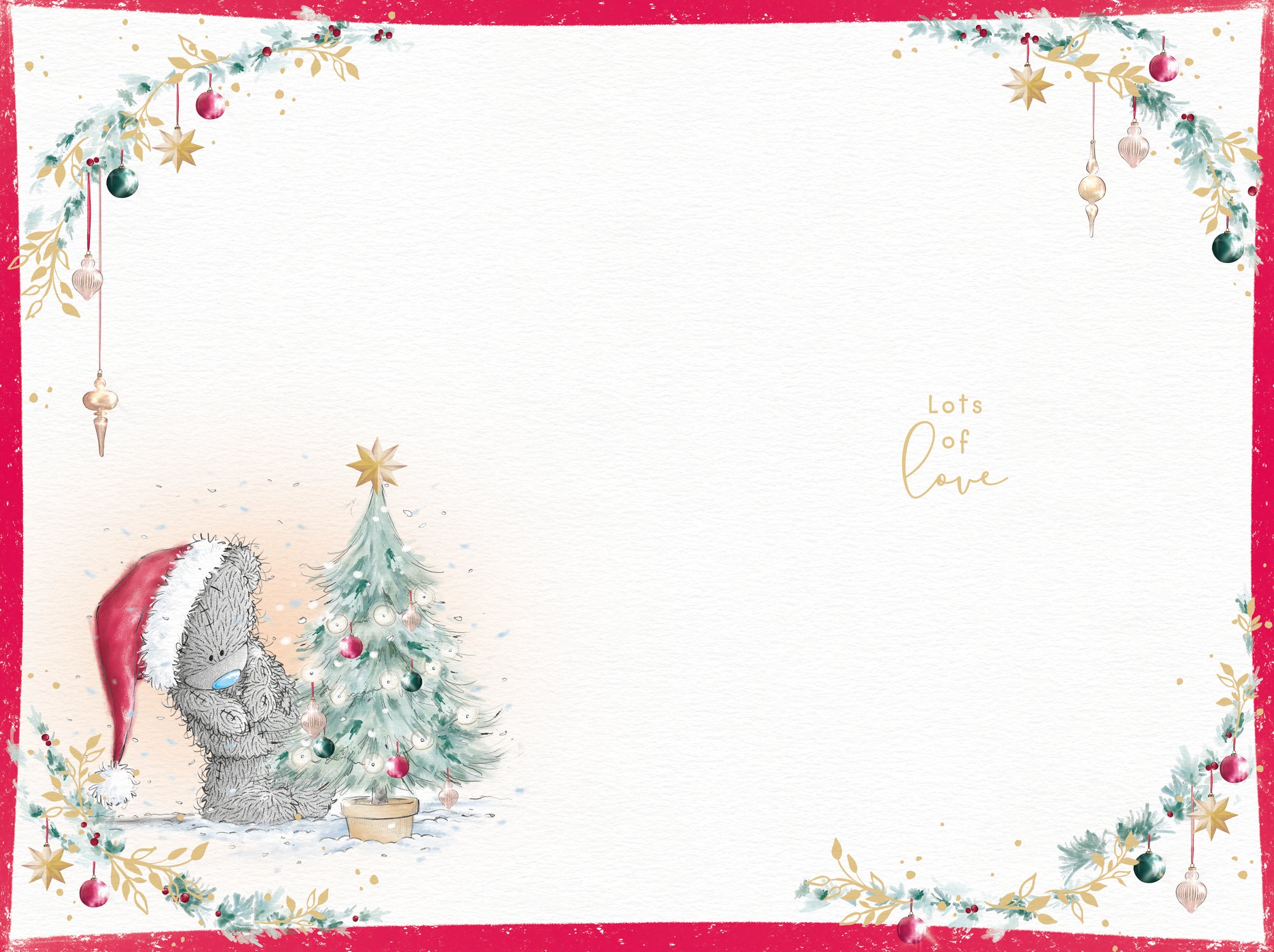Me to You Tatty Teddy Christmas Card To A Special Dad, Tatty Teddy Carrying A Christmas Tree, 6 x 9 Inches - Official Collection