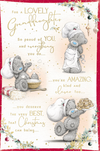 Me to You Tatty Teddy Christmas Card For A Lovely Granddaughter, Tatty Teddy Baking Mince Pies, 6 x 9 Inches - Official Collection