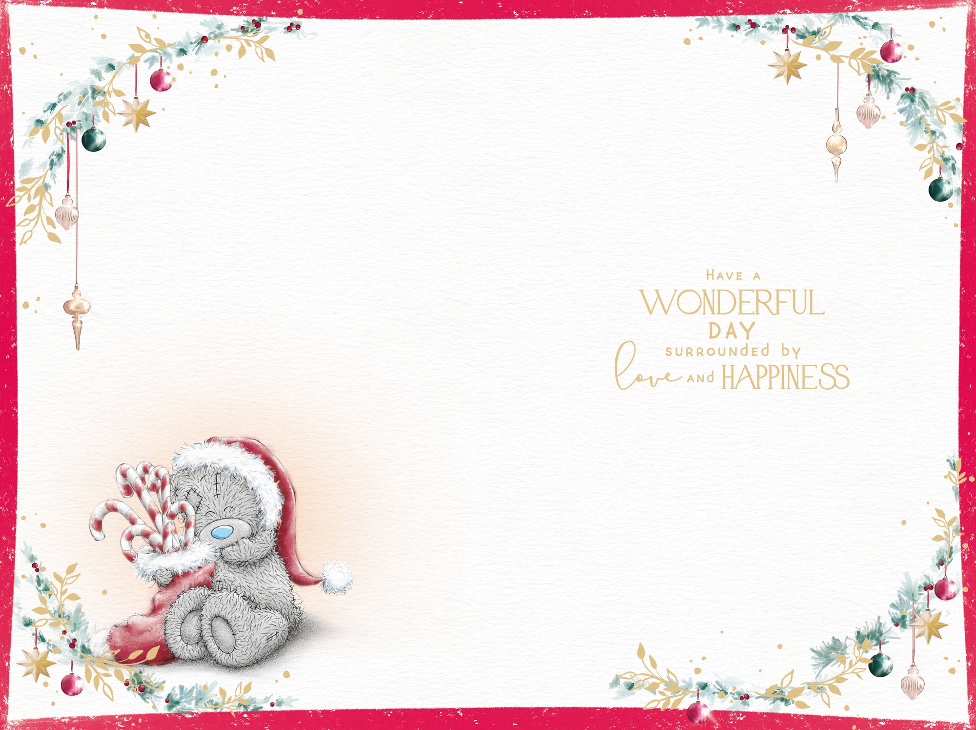 Me to You Tatty Teddy Christmas Card Wishing An Amazing Grandson A Magical Christmas, Tatty Teddy Tucked Into Bed Peeking At A Santa Sack , 6 x 9 Inches - Official Collection