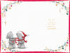 Me to You Tatty Teddy Christmas Card For A Special Couple, Tatty Teddy Standing Beside A Stack Of Christmas Presents, 6 x 9 Inches - Official Collection