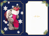 Me to You Tatty Teddy Photo Finish Christmas Card To A Special Nephew, Tatty Teddy In A Santa Hat Holding A Stocking Full Of Presents, 6 x 9 Inches - Official Collection