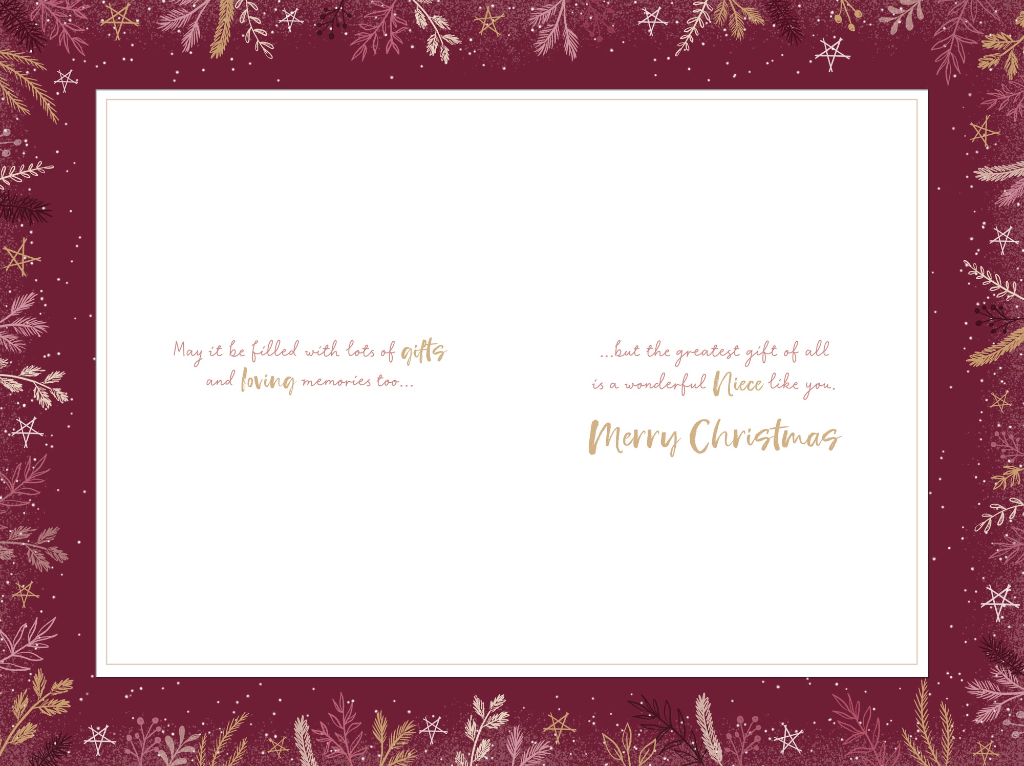 Luxury Christmas Card To A Lovely Niece, Featuring Paper Angel Baubles - Wishing Well Studios 6 X 9 Inches