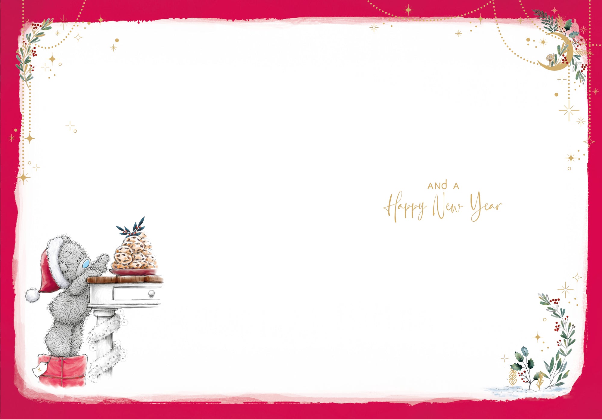 Me To You Tatty Teddy Luxury Christmas Card With Gold Foil Detail 5x7ins - Official Collection