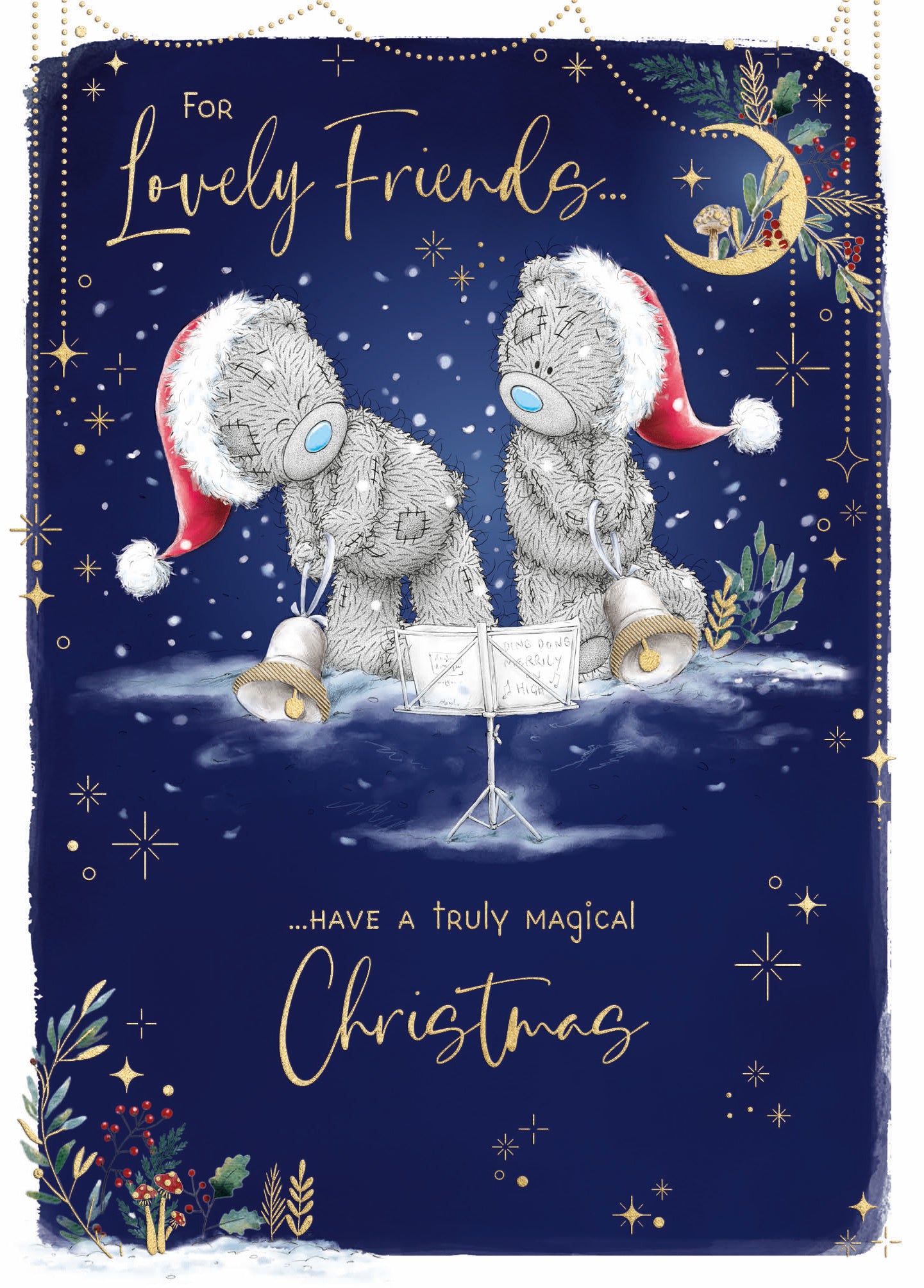 Me To You Tatty Teddy Christmas Card For Lovely Friends 5x7ins - Official Collection
