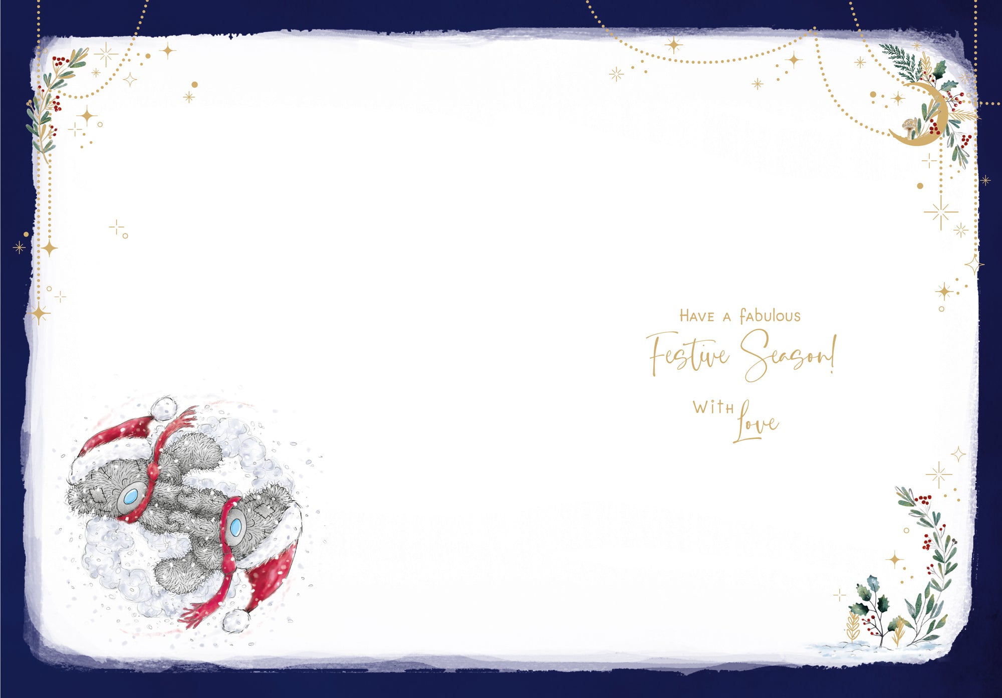 Me To You Tatty Teddy Christmas Card For Lovely Friends 5x7ins - Official Collection