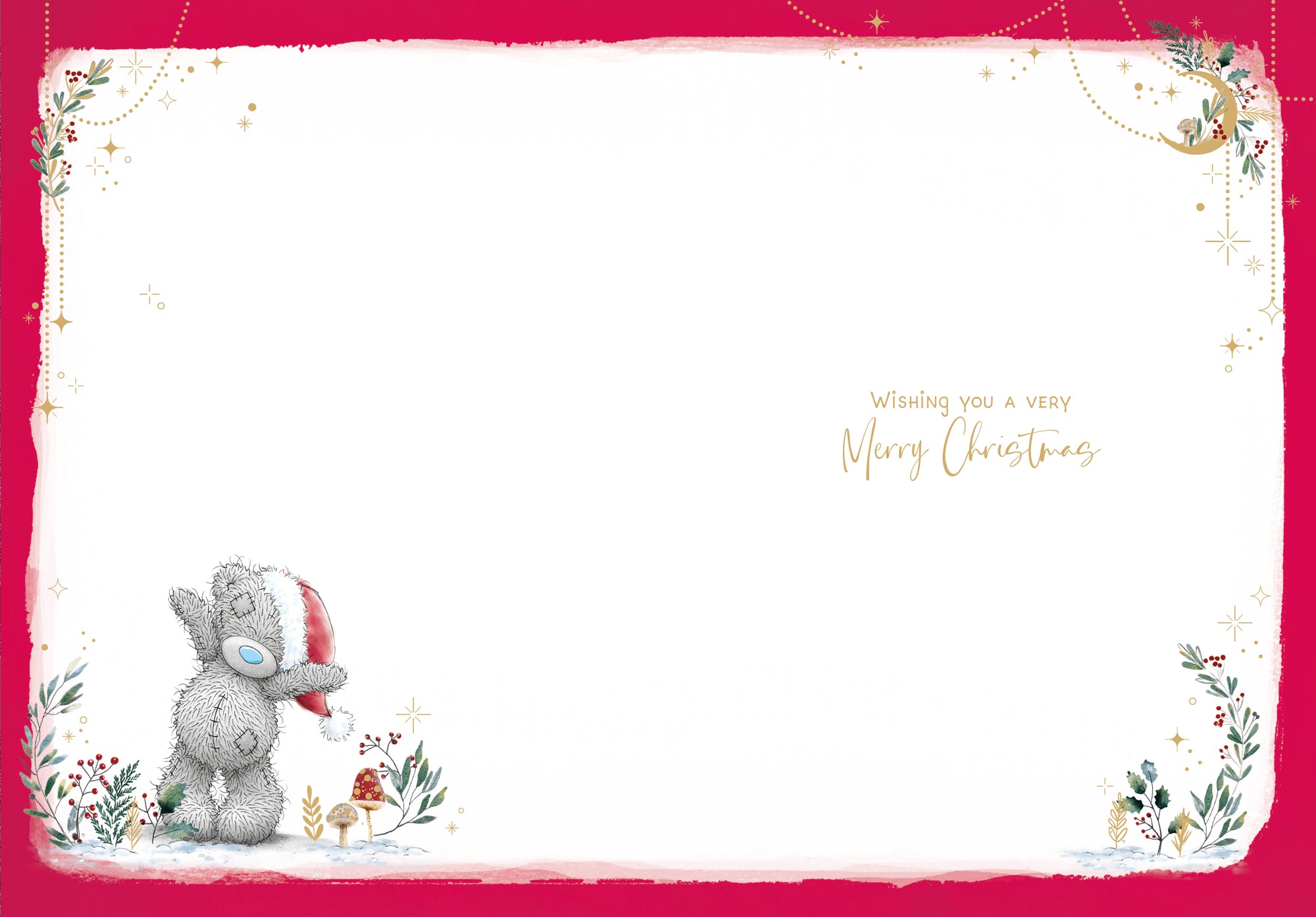 Me To You Tatty Teddy Across The Miles Luxury Christmas Card With Gold Foil Detail 5x7ins - Official Collection