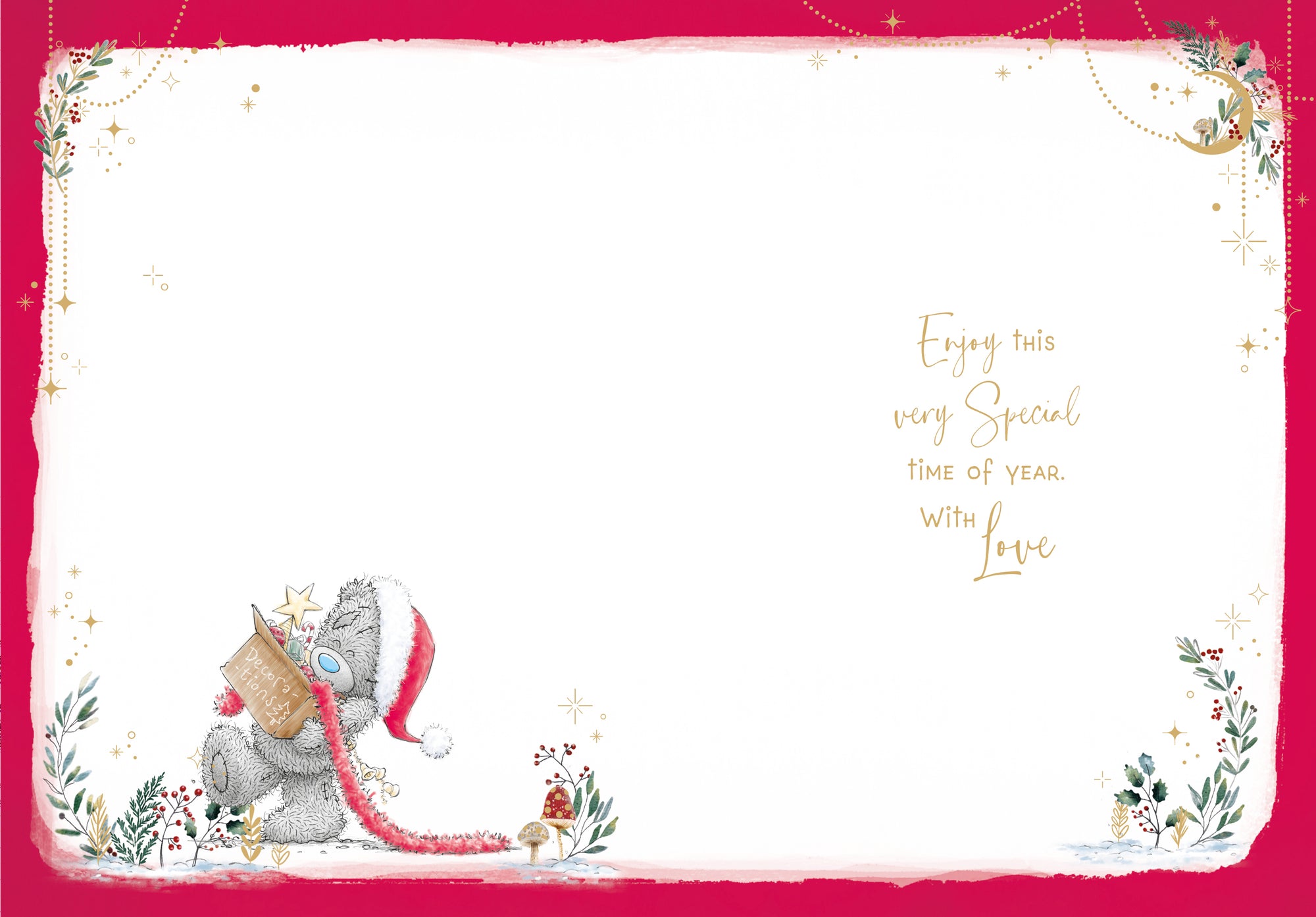 Me To You Tatty Teddy Christmas Card To A Fabulous Sister 5x7ins - Official Collection