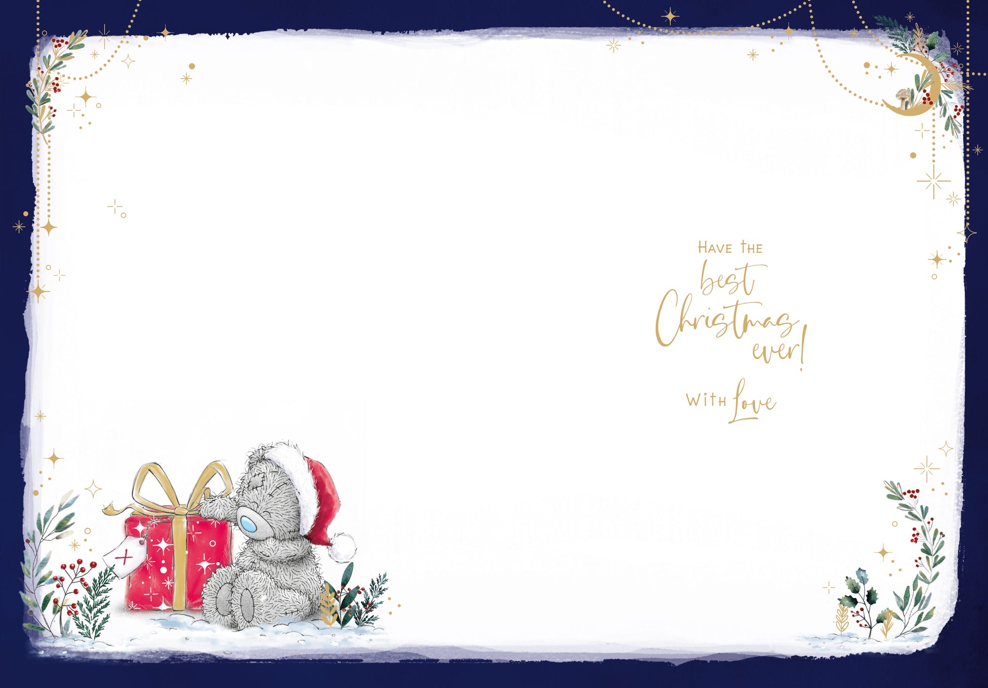 Me To You Tatty Teddy Special Godson Luxury Christmas Card With Gold Foil Detail For Godchild 5x7ins - Official Collection