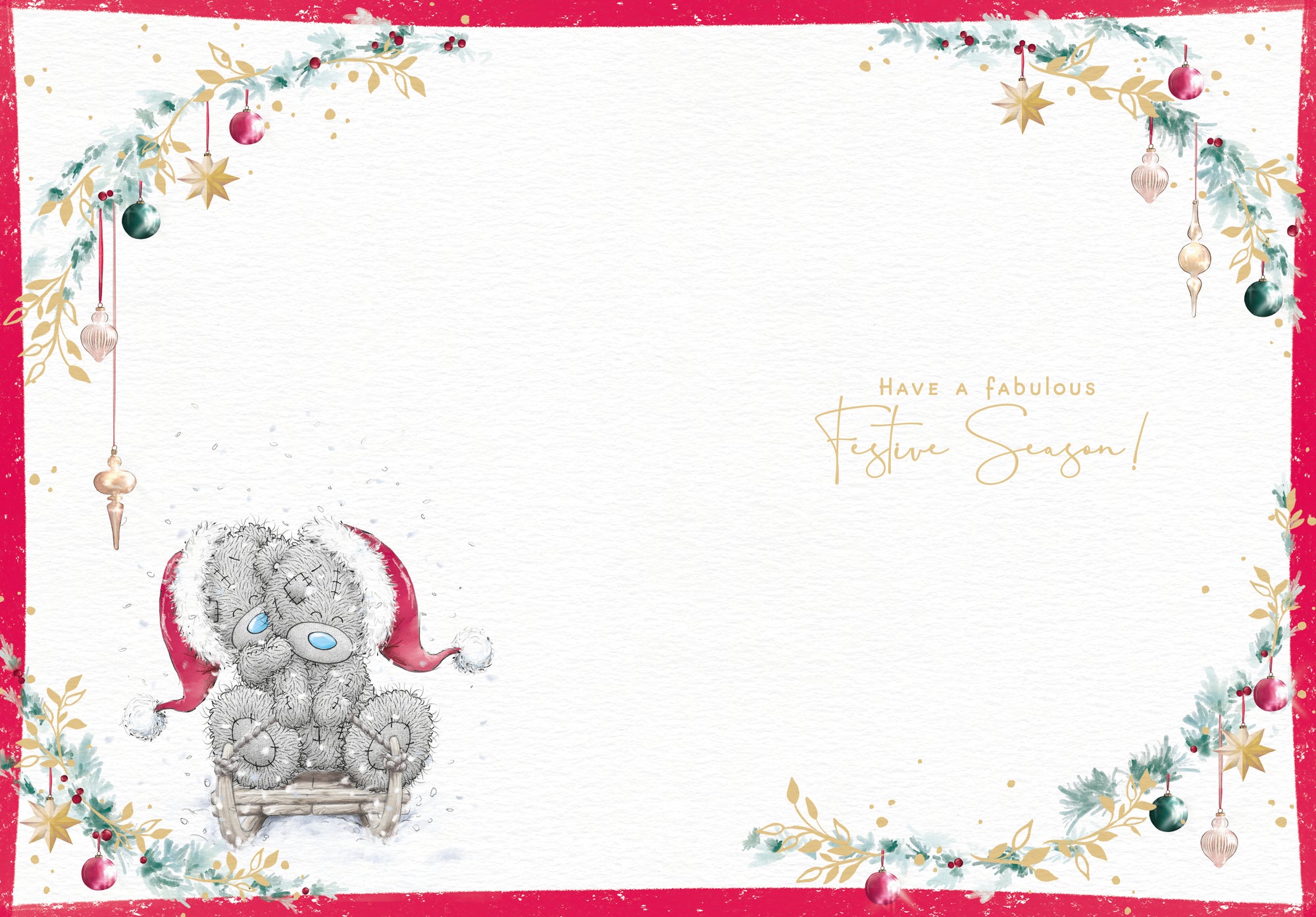 Me to You Tatty Teddy Christmas Card To A Special Friend, Two Tatty Teddy Bears Standing With A A Snowman, 5 x 7 Inches - Official Collection
