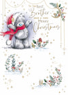 Me To You Tatty Teddy To The Best Brother Christmas Card, Tatty Teddy In Santa Hat 5x7ins - Official Collection