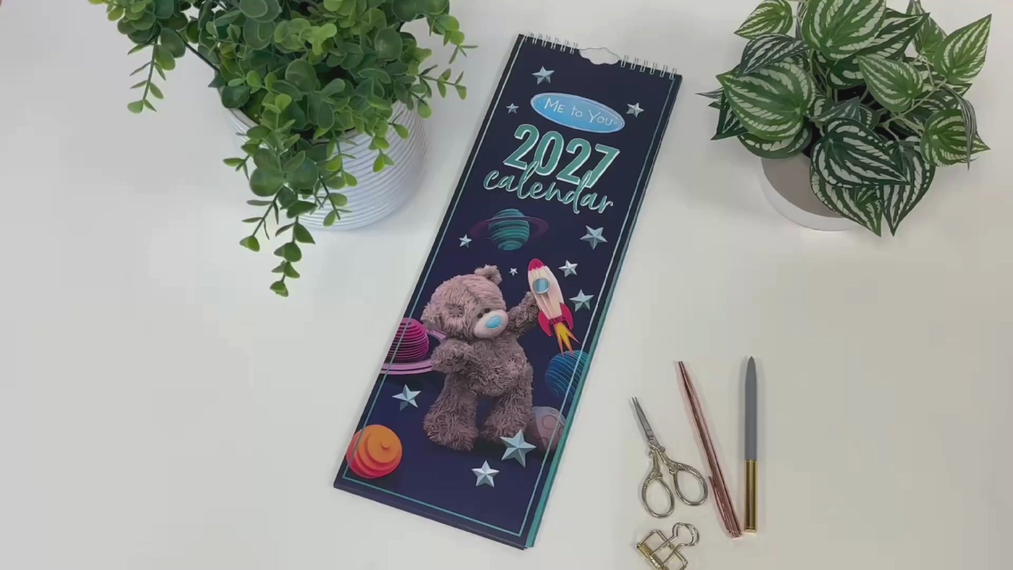 Me to You Photo Finish Tatty Teddy 2027 Slim Calendar 14.6 x 42 cm