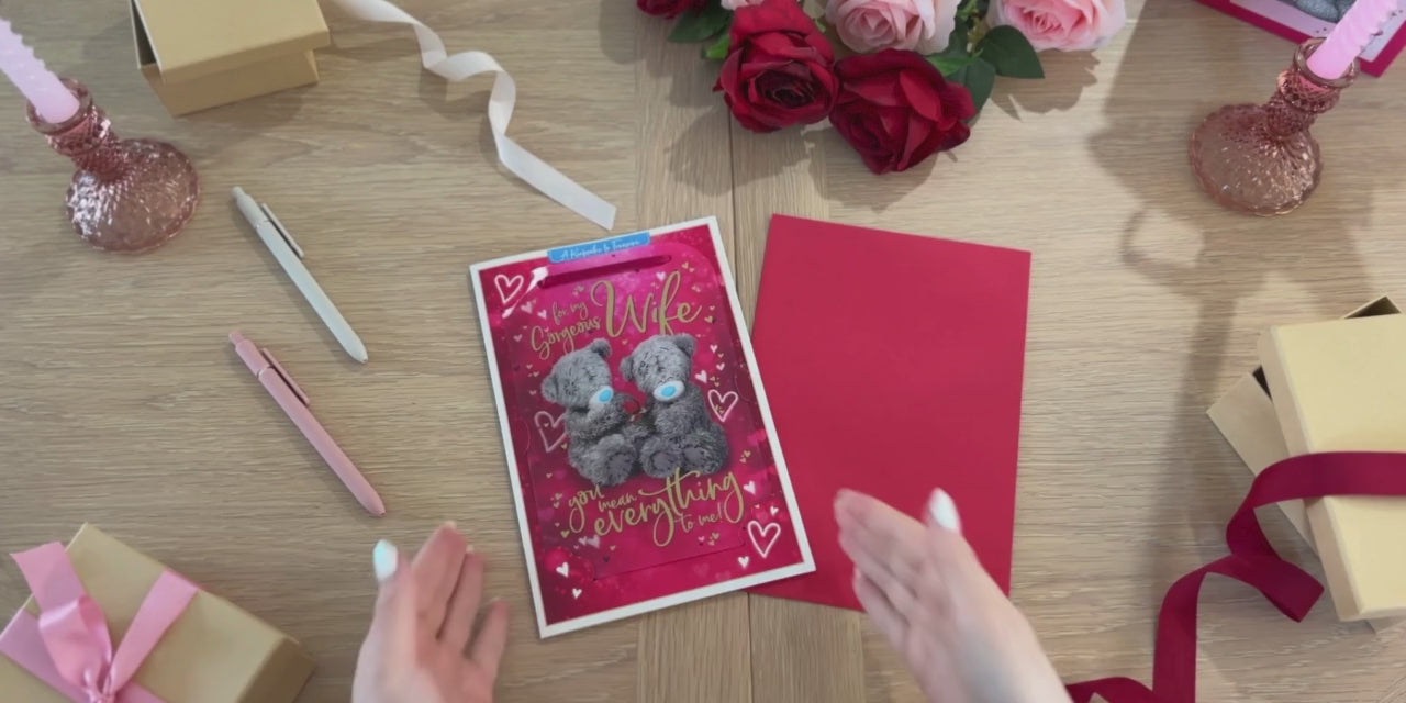 Me to You Tatty Teddy Valentine's Day Luxury 3D Keepsake Card 'For my Gorgeous Wife' 6 x 9