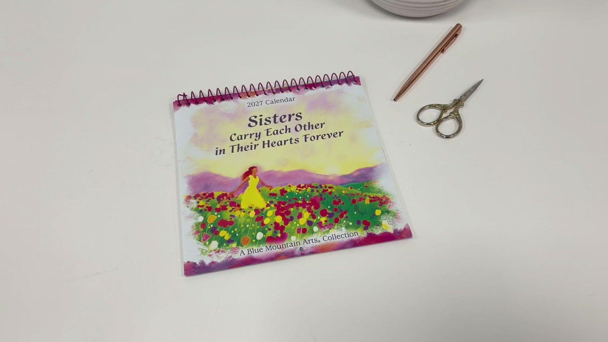 Blue Mountain Arts 'Sisters Carry Each Other In Their Hearts Forever' -  Hanging Wall Calendar 2027 19.6 x 19.6 cm