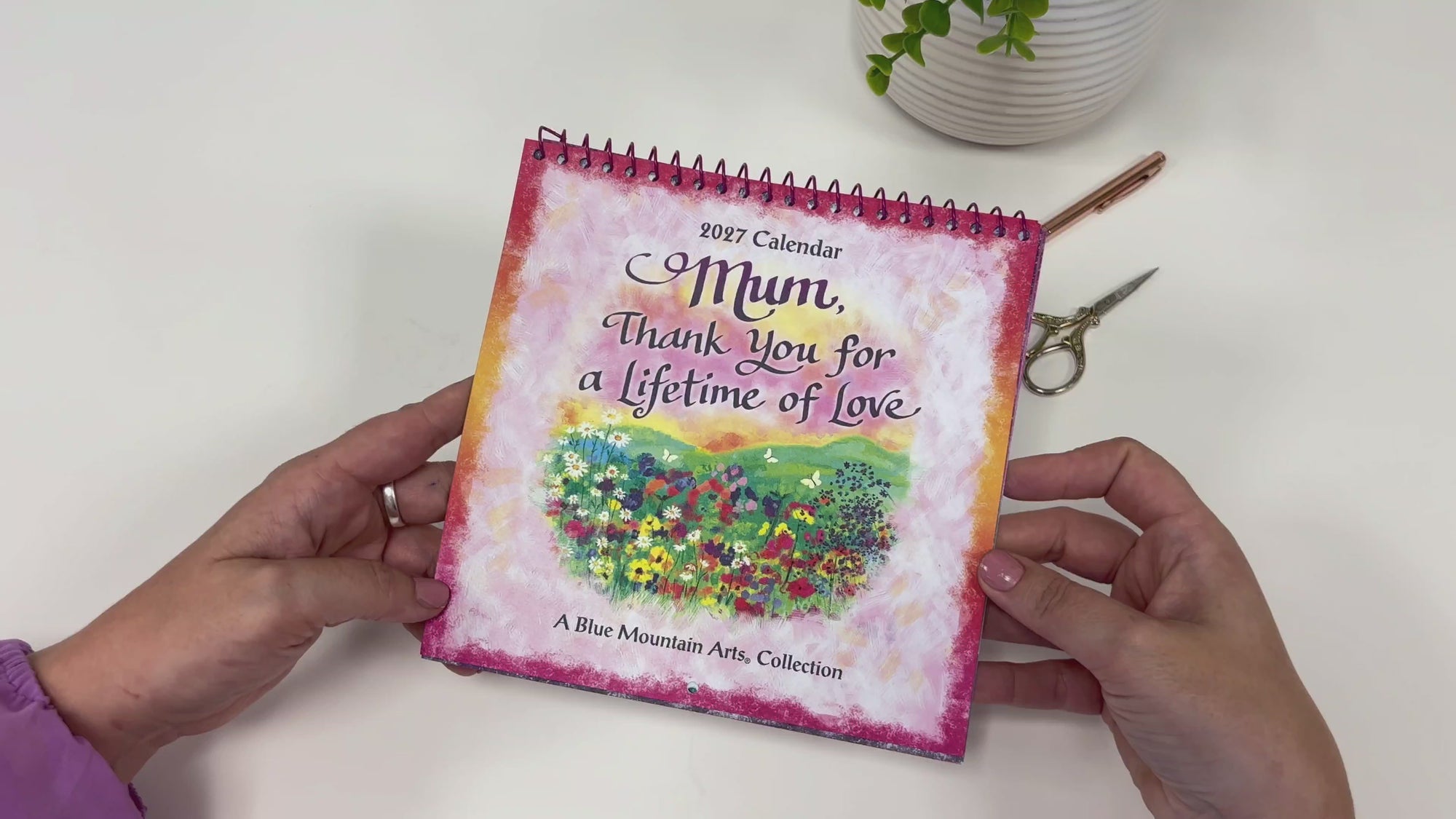 Blue Mountain Arts 'I Love You Mum' Hanging Wall Calendar 2027 20 x 20 cm