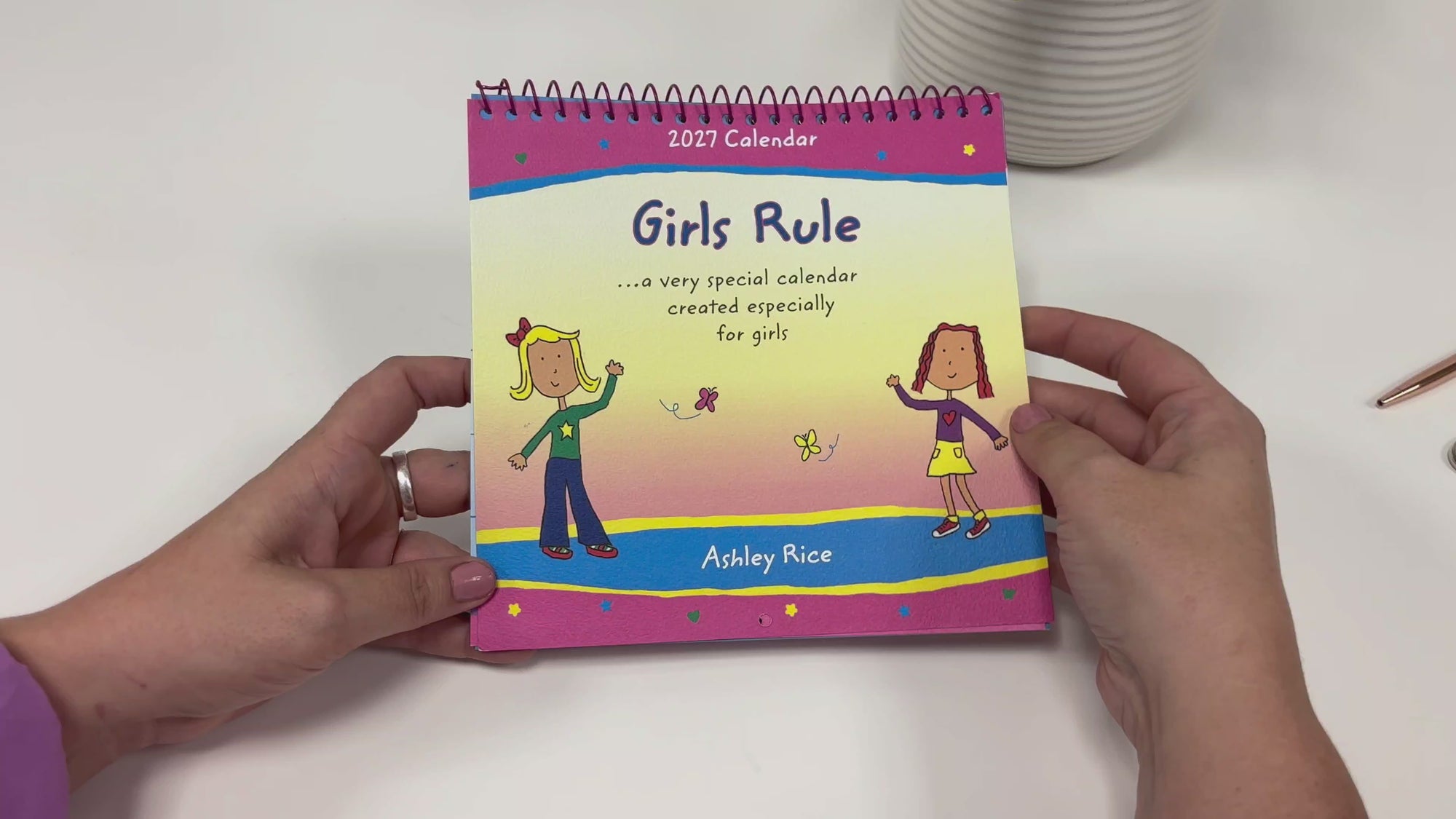 Blue Mountain Arts 'Girls Rule by Ashley Rice, Fun And Confidence Building' - Hanging Wall Calendar 2027 19.6 x 19.6 cm
