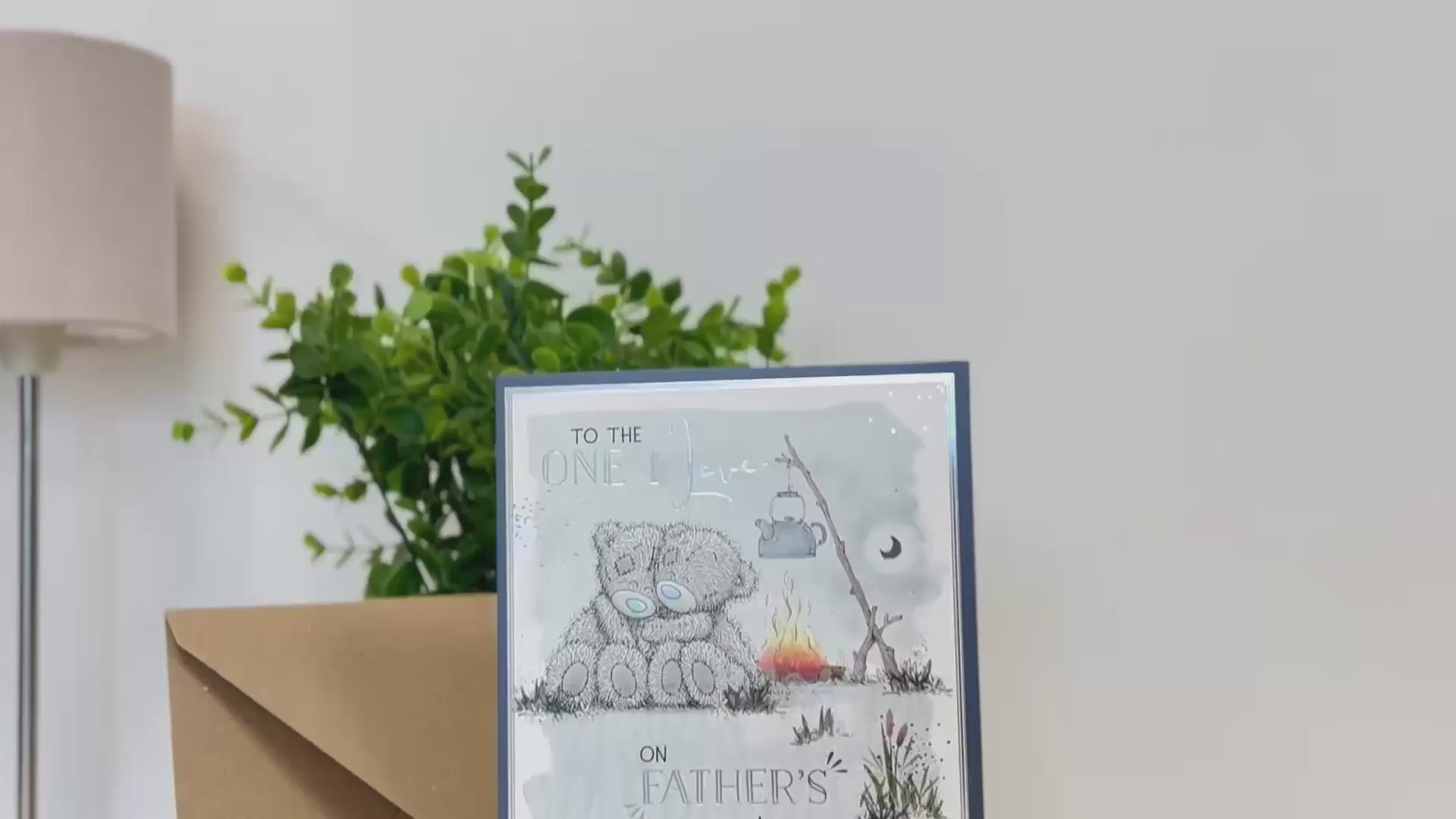 Me to You Tatty Teddy To The One I Love Father's Day Greeting Card, Two Tatty Teddy Bears Embracing Beside A Campfire, 6 x 9 Inches - Official Collection
