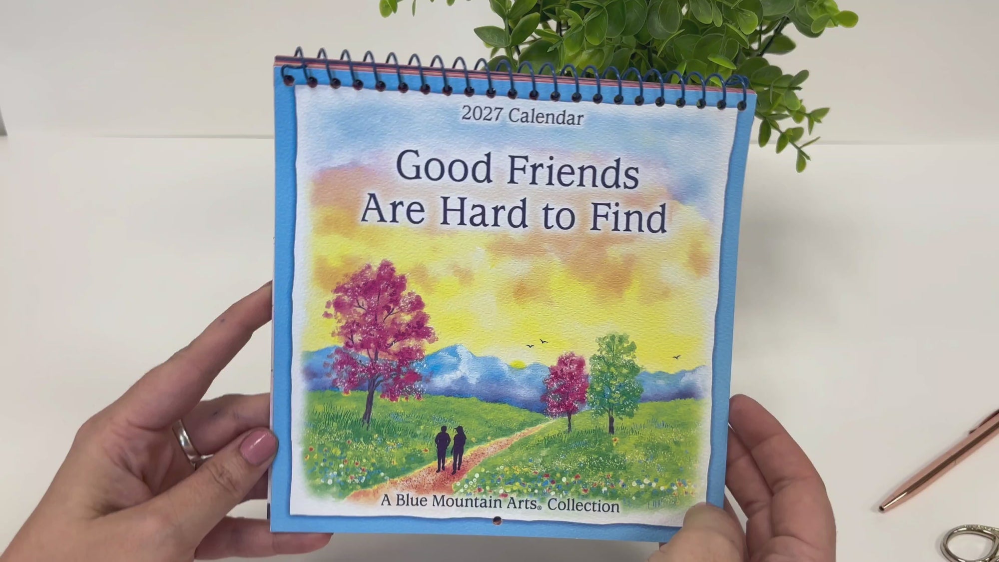 Blue Mountain Arts 'Good Friends Are Hard To Find' - Hanging Wall Calendar 2027 19.6 x 19.6 cm