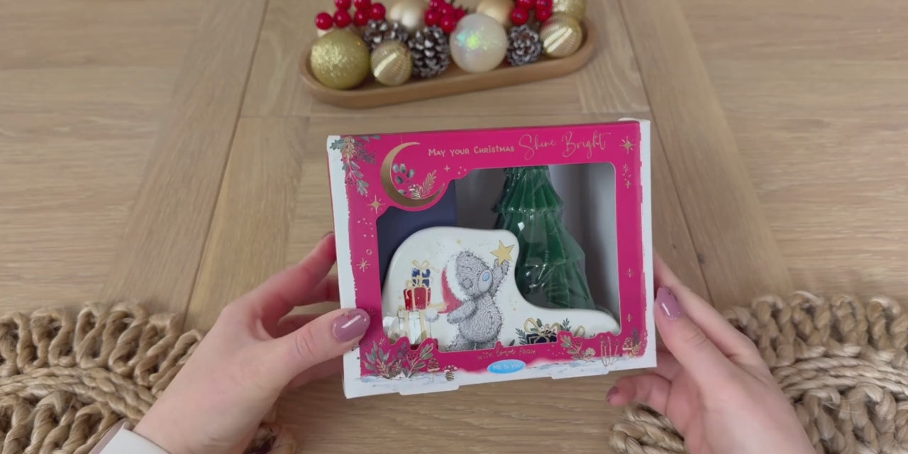 Me to You Tatty Teddy Christmas Candle Holder With Fir Tree Candle