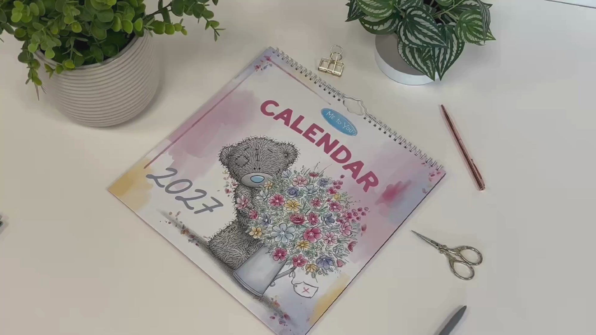 Me to You Tatty Teddy 2027  Square Wire Calendar, Tatty Teddy With original hand drawn illustrations 30.5 x 30.5 cm