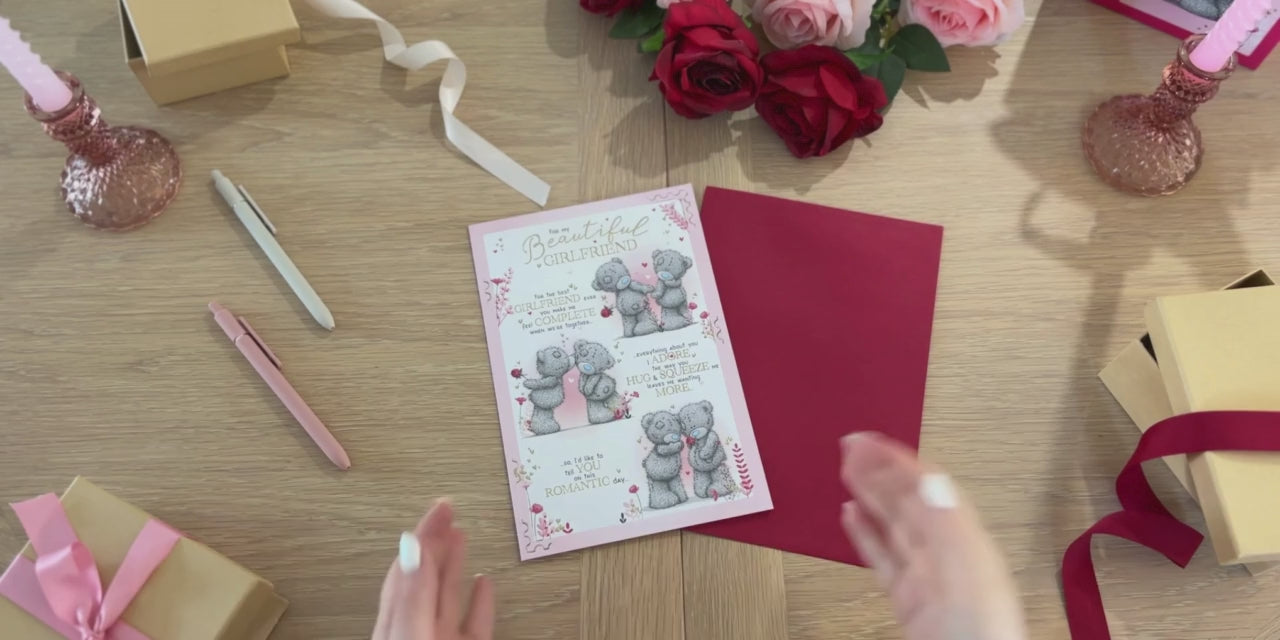 Me to You Tatty Teddy Valentine's Day Card 'To my Beautiful Girlfriend' 6 x 9